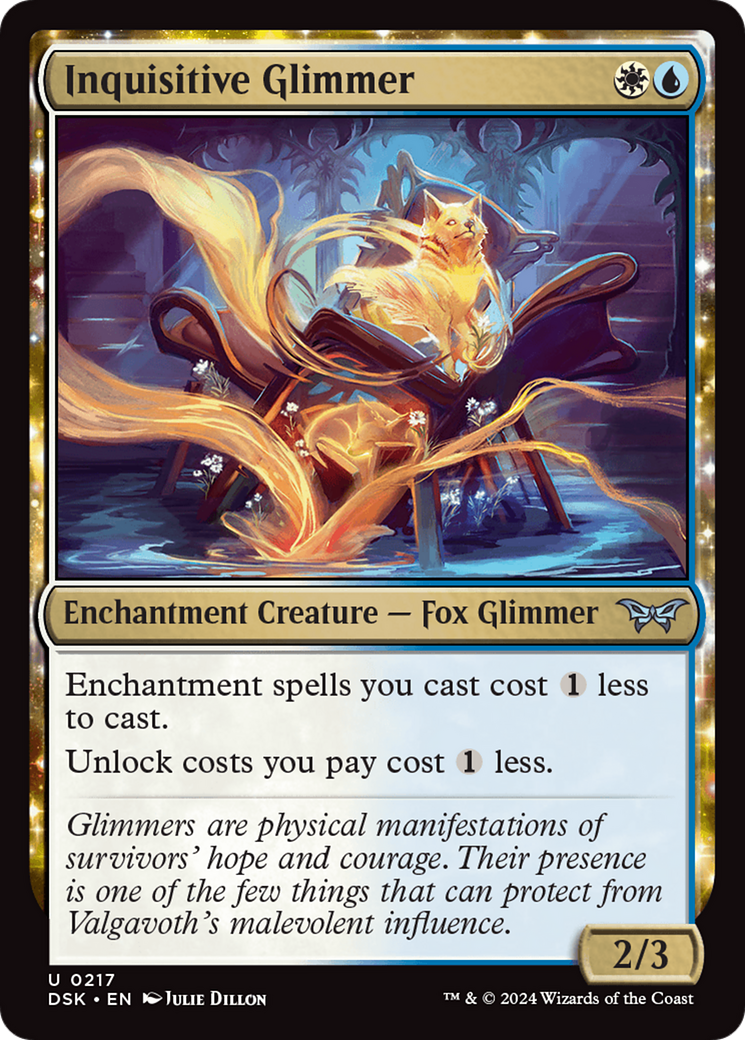 Image of Inquisitive Glimmer (DSK-217) - Duskmourn: House of Horror: (enchantment)