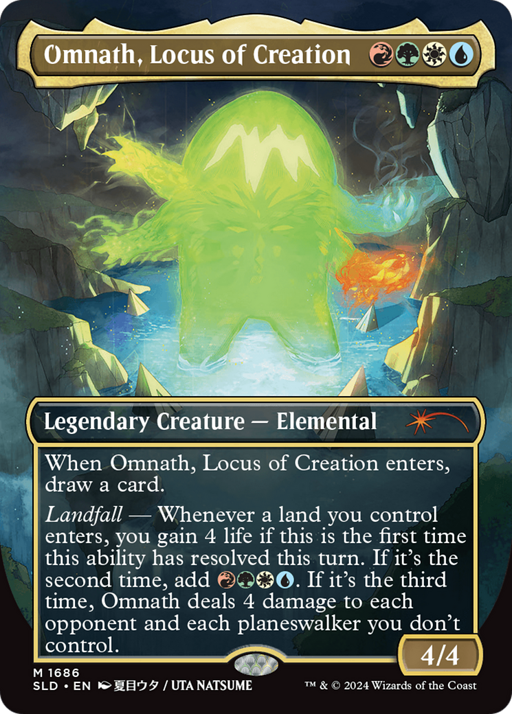 Image of Omnath, Locus of Creation (Rainbow Foil) (SLD-1686) - Secret Lair Drop (Borderless) Foil