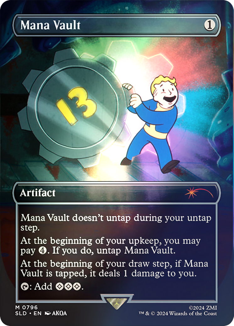 Image of Mana Vault (Rainbow Foil) (SLD-796) - Secret Lair Drop (Borderless) Foil
