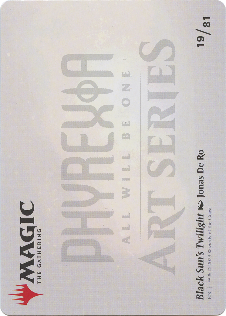 Image of Black Sun's Twilight // Black Sun's Twilight (AONE-019) - Phyrexia: All Will Be One Art Series (Borderless)