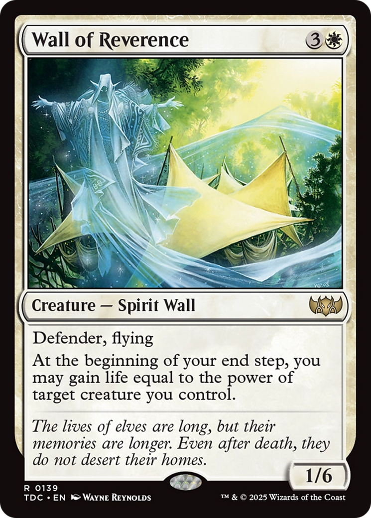 Image of Wall of Reverence (TDC-139) - Commander: Tarkir: Dragonstorm