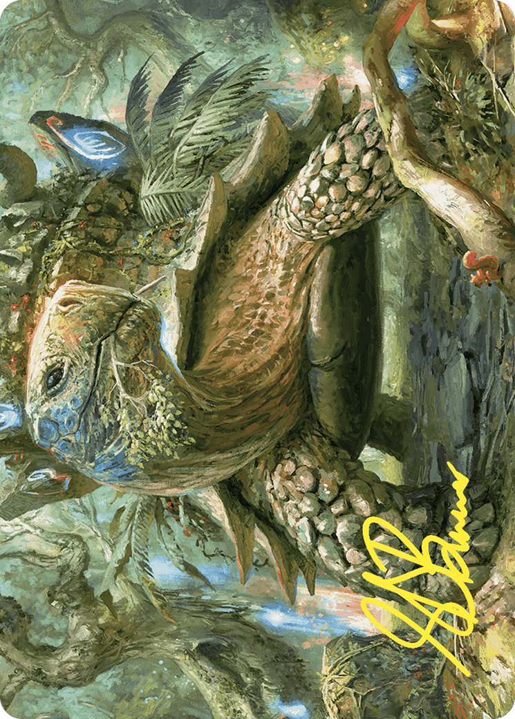 Image of Blossoming Tortoise // Blossoming Tortoise (AWOE-024) - Wilds of Eldraine Art Series (Borderless) Foil