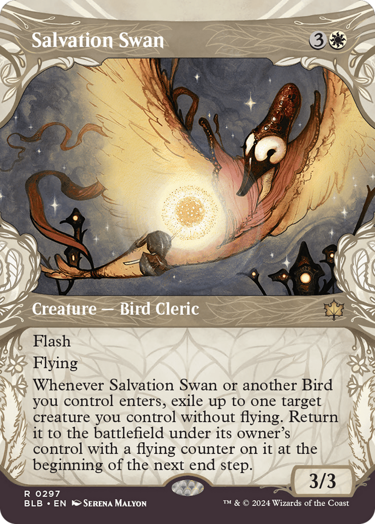 Image of Salvation Swan (Showcase) (BLB-297) - Bloomburrow: (Showcase) (Borderless) Foil