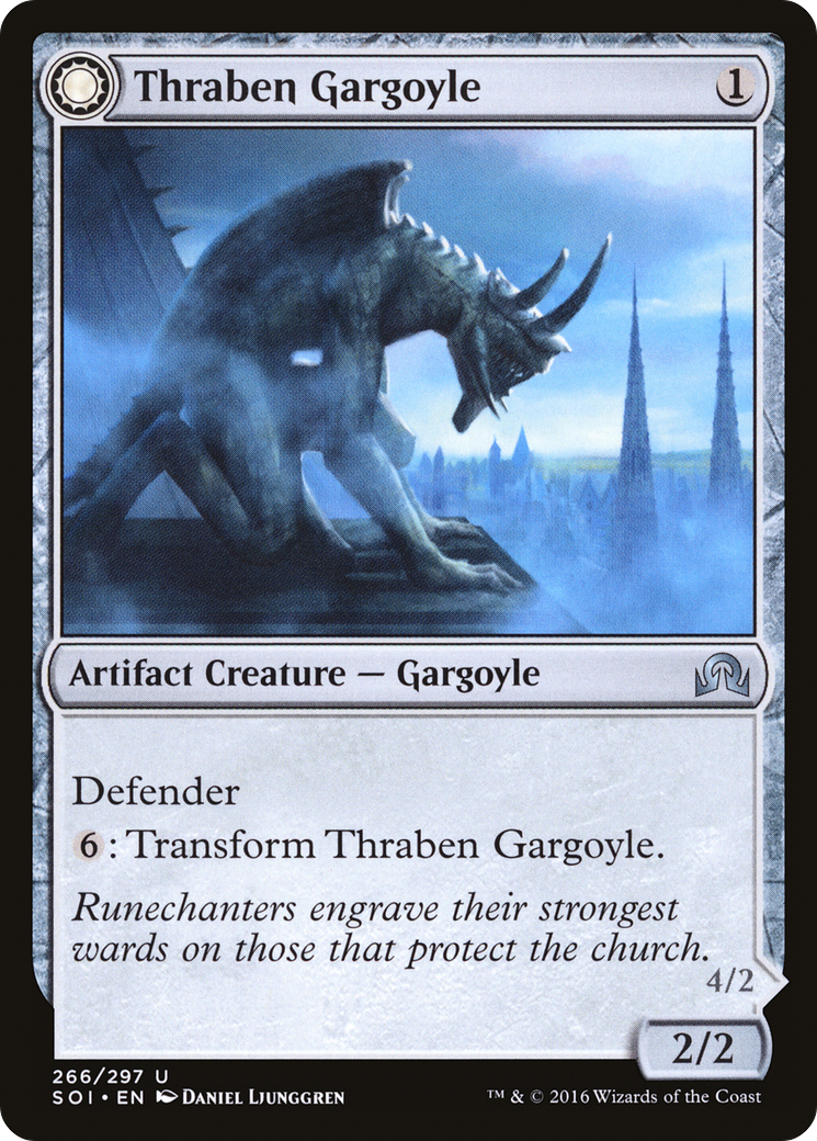Image of Thraben Gargoyle (SOI-266) - Shadows over Innistrad: (Double Faced Transform)
