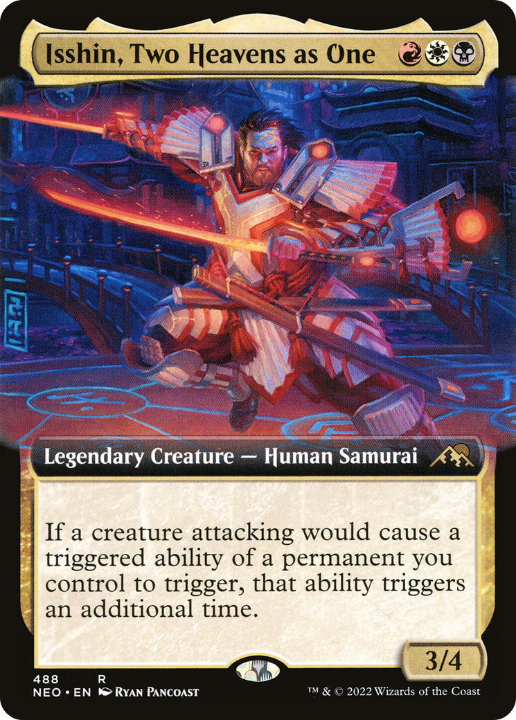 Image of Isshin, Two Heavens as One (Extended Art) (NEO-488) - Kamigawa: Neon Dynasty: (Extended Art) Foil