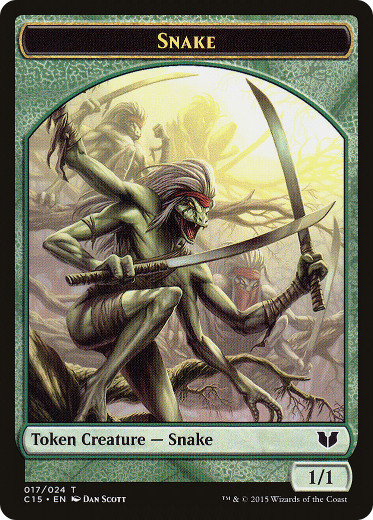 Image of Snake (017) // Saproling Double-Sided Token (C15-017) - Commander 2015 Tokens