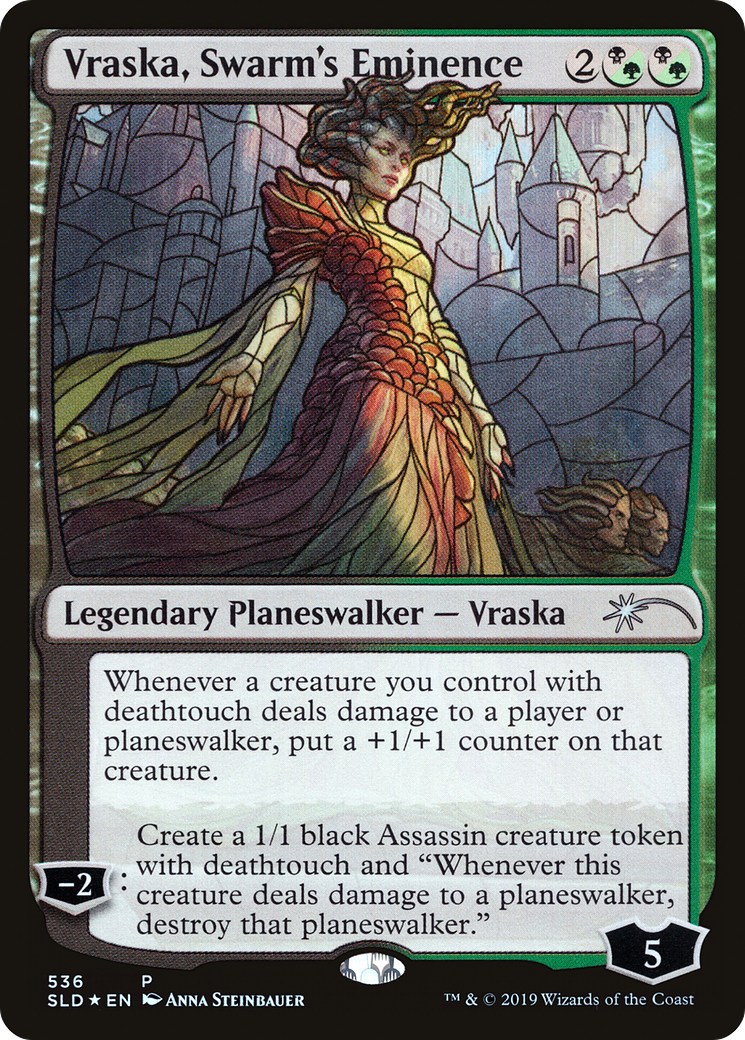 Image of Vraska, Swarm's Eminence (Stained Glass) (SLD-536) - Secret Lair Drop Foil