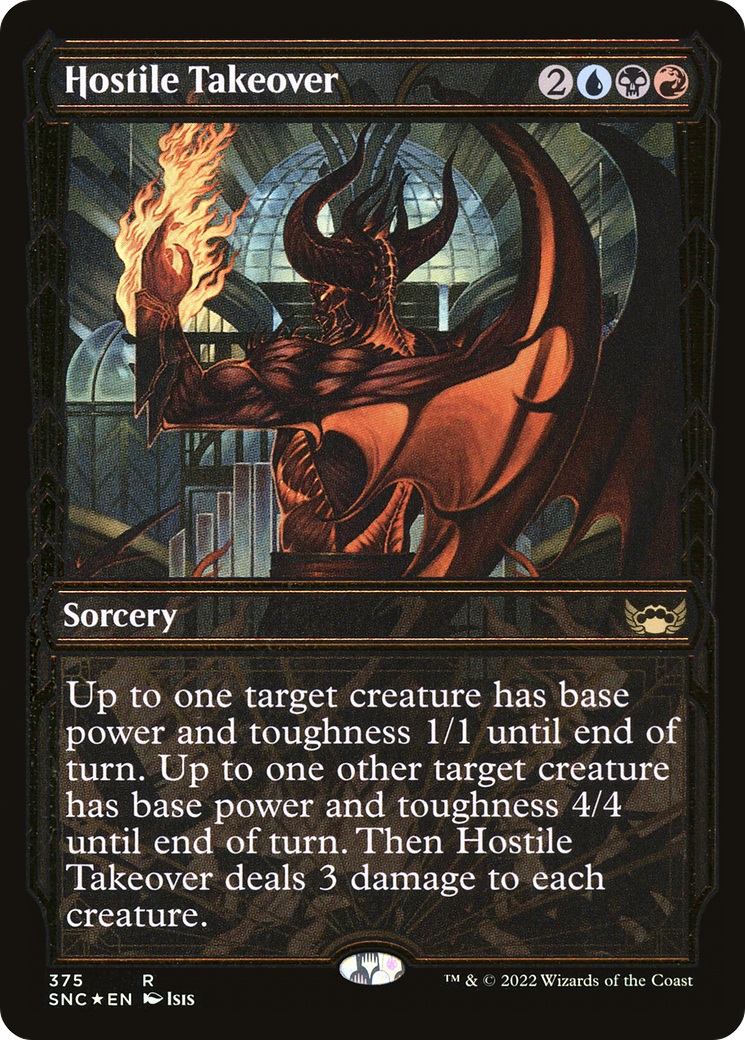 Image of Hostile Takeover (Gilded Foil) (SNC-375) - Streets of New Capenna: (Showcase) Foil