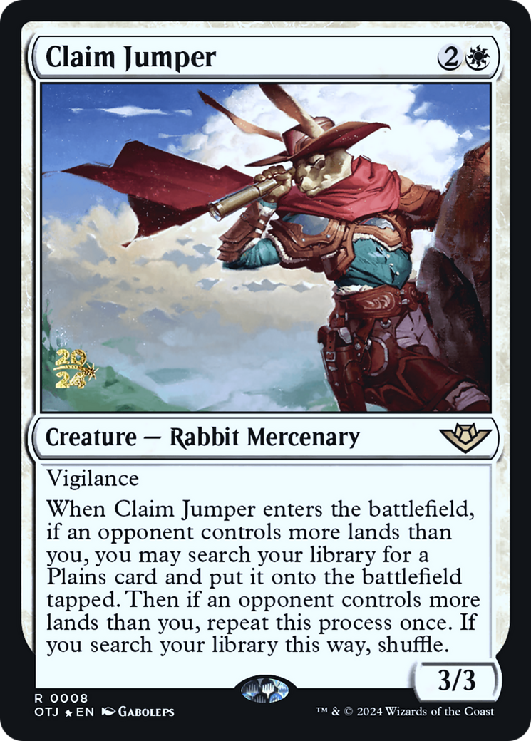 Image of Claim Jumper (PRE-008) - Outlaws of Thunder Junction Promos Foil