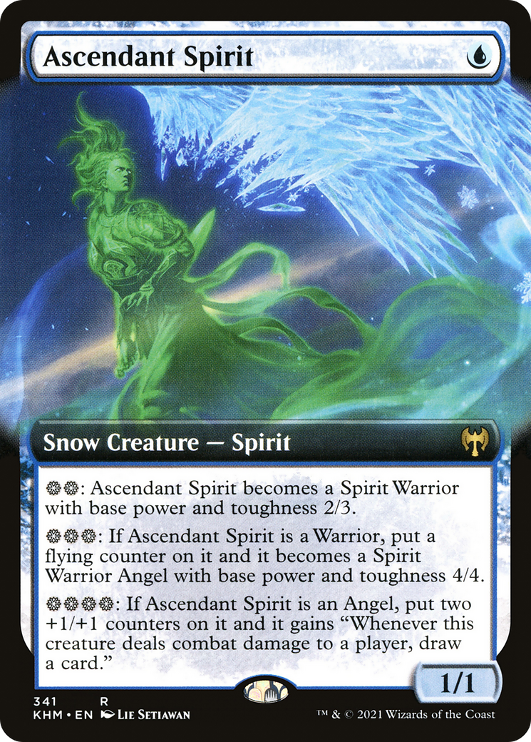 Image of Ascendant Spirit (Extended Art) (KHM-341) - Kaldheim: (Extended Art, snow) Foil