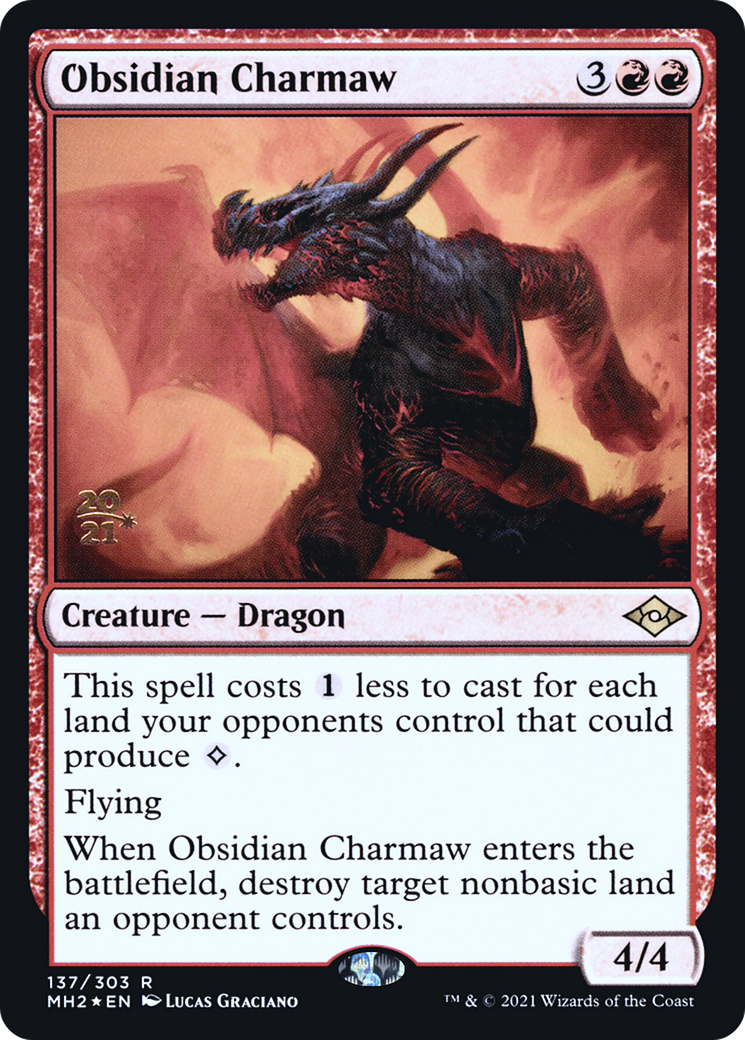 Image of Obsidian Charmaw (PRE-137) - Modern Horizons 2 Promos Foil