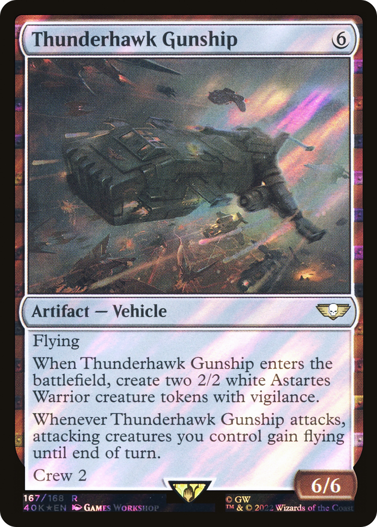 Image of Thunderhawk Gunship (Surge Foil) (40K-167) - Warhammer 40,000 Commander Foil