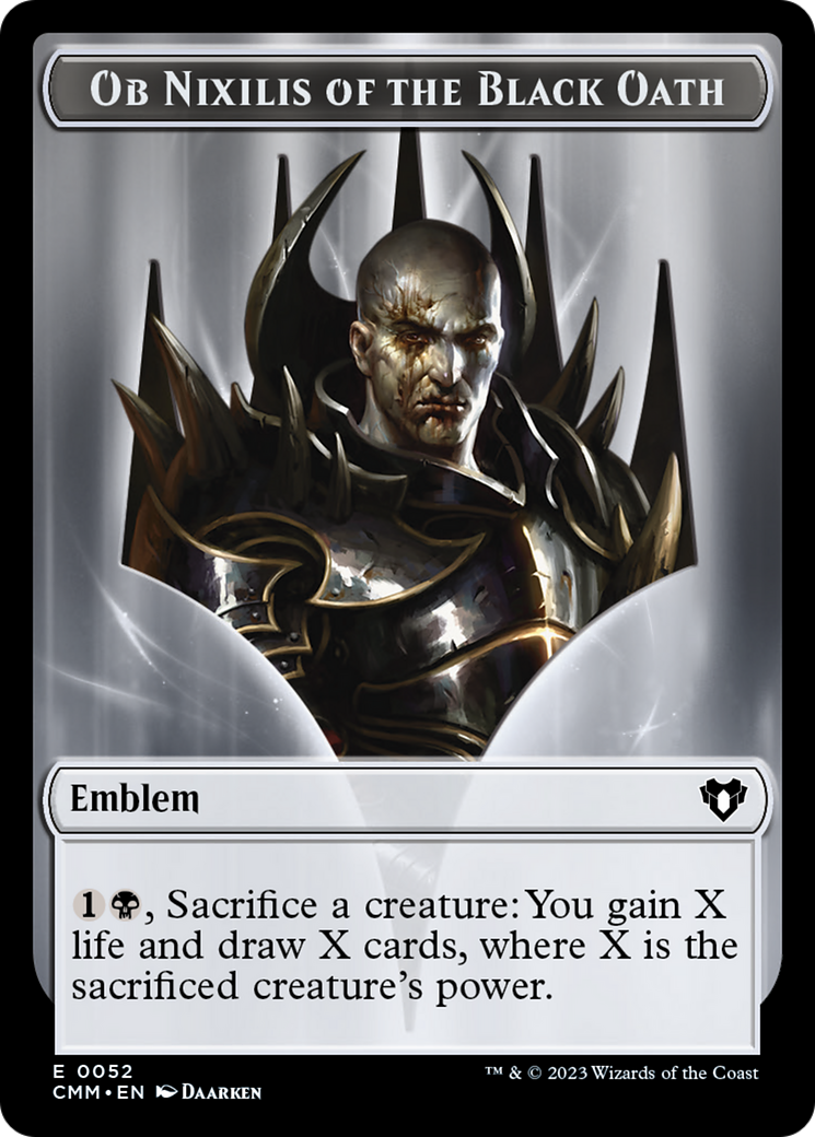 Image of Ob Nixilis of the Black Oath Emblem (TCMM-052) - Commander Masters Tokens Foil
