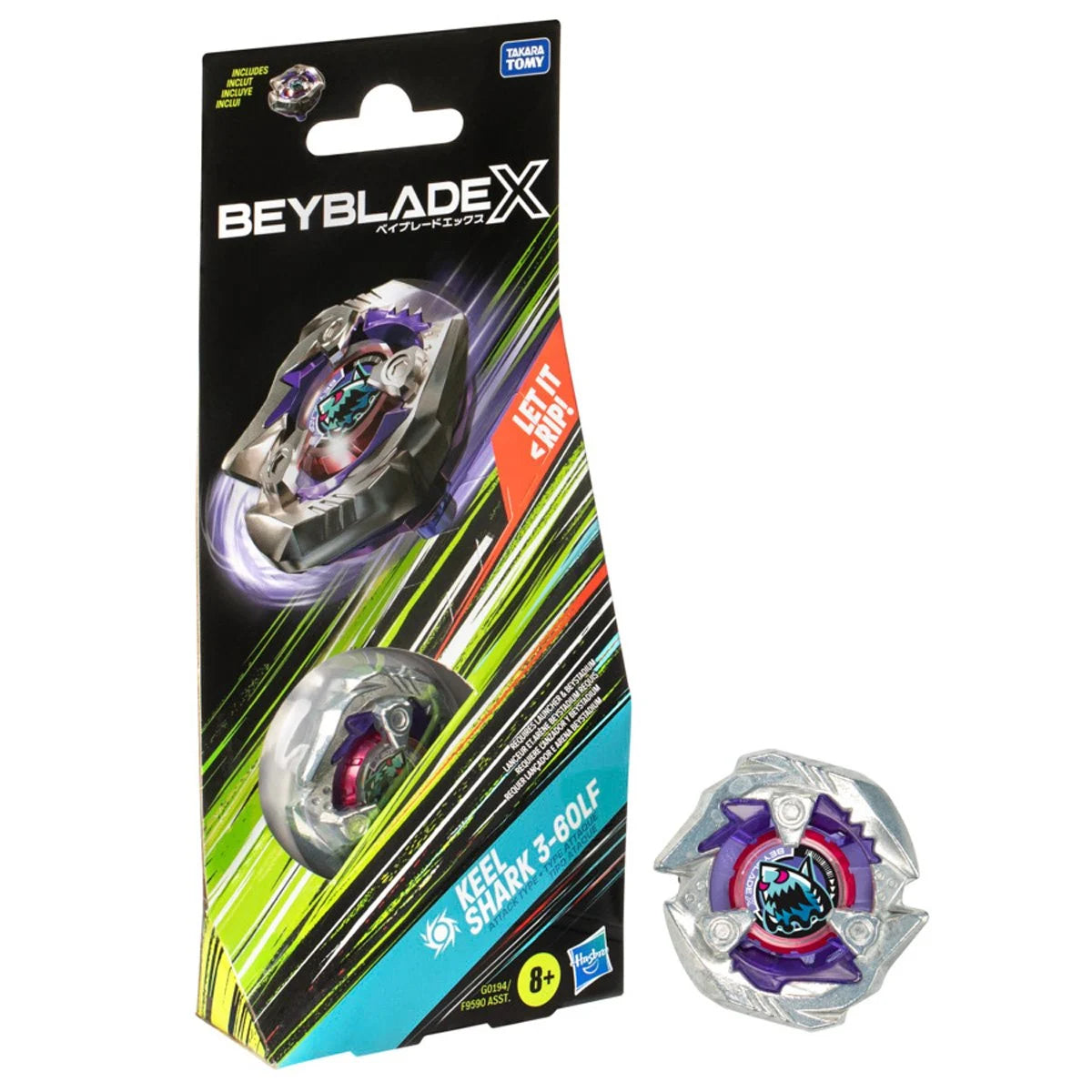 Image of Beyblade X Keel Shark 3-60LF Booster Pack Set with Attack Type Right-Spinning Top