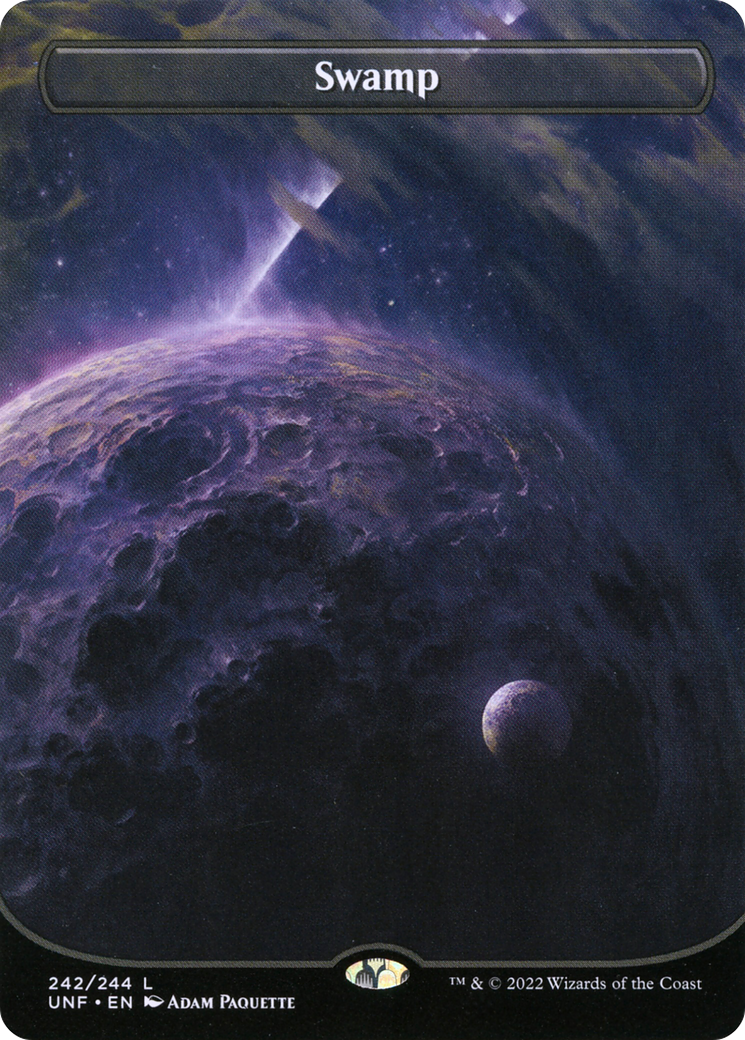 Image of Swamp (242) (Borderless) (UNF-242) - Unfinity (Borderless) Foil