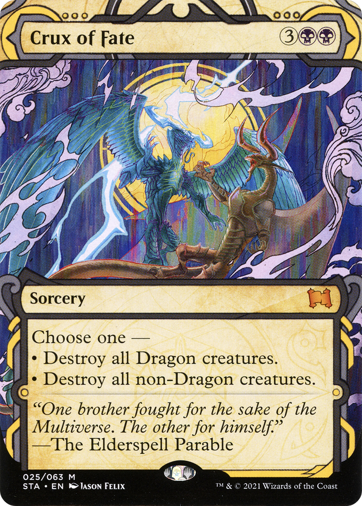Image of Crux of Fate (STA-025) - Strixhaven Mystical Archive: (Showcase) (Borderless) Etched Foil