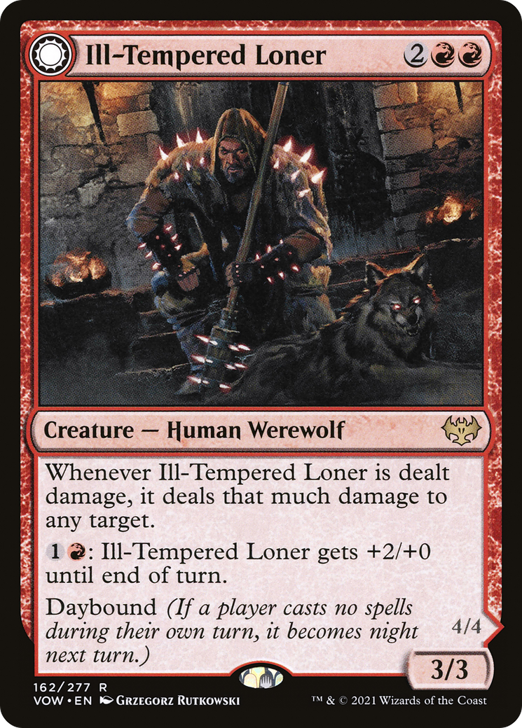 Image of Ill-Tempered Loner (VOW-162) - Innistrad: Crimson Vow: (Double Faced Transform)
