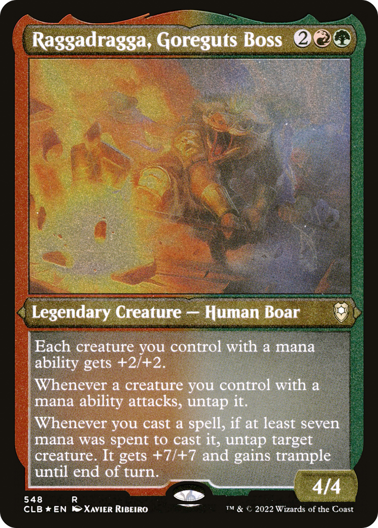 Image of Raggadragga, Goreguts Boss (CLB-548) - Commander Legends: Battle for Baldur's Gate Etched Foil