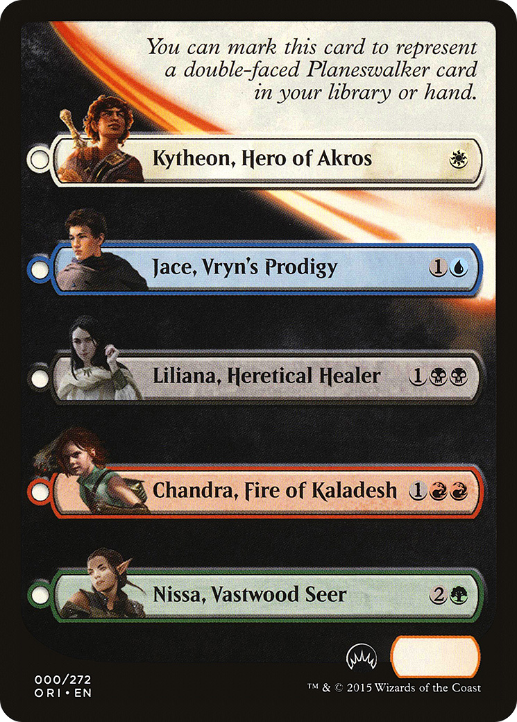 Image of Checklist Card - Magic Origins (Planeswalker) (ORI-000) - Magic Origins Tokens