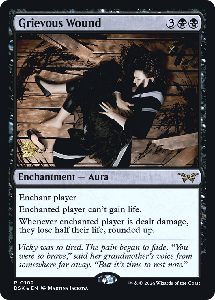 Image of Grievous Wound (PRE-102) - Duskmourn: House of Horror Promos Foil