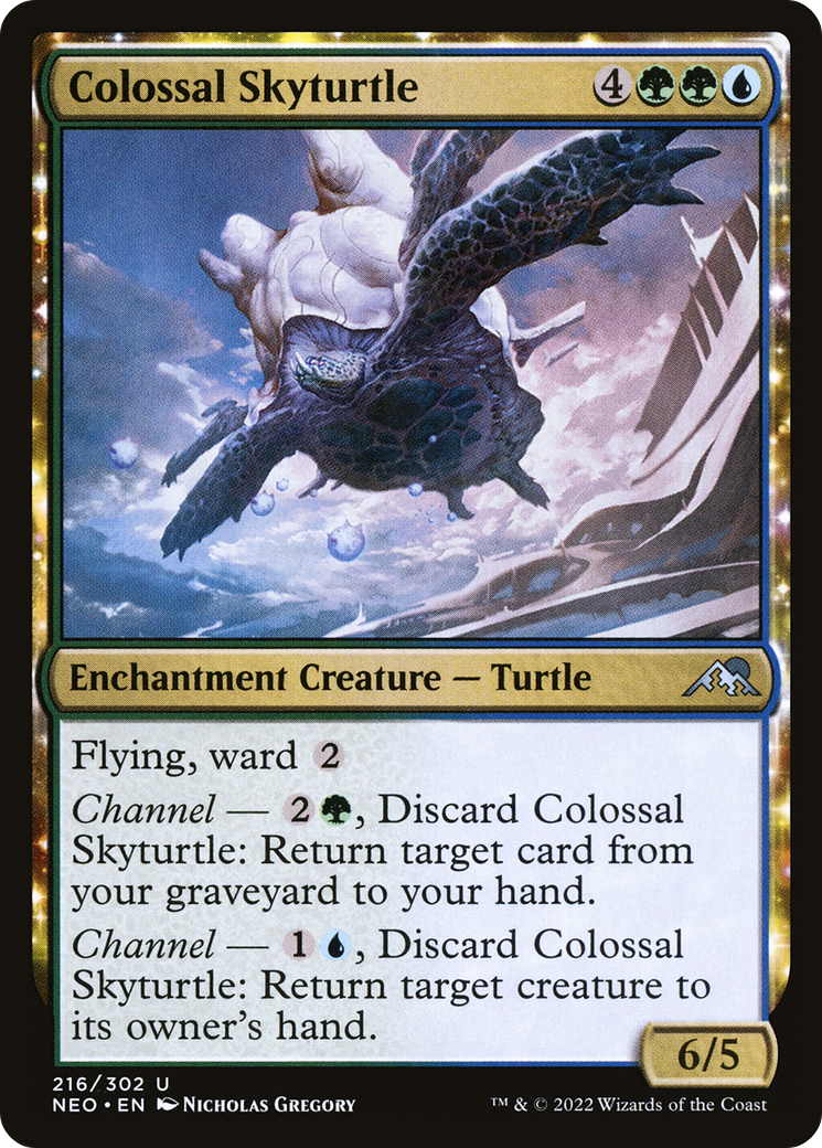 Image of Colossal Skyturtle (NEO-216) - Kamigawa: Neon Dynasty: (enchantment)