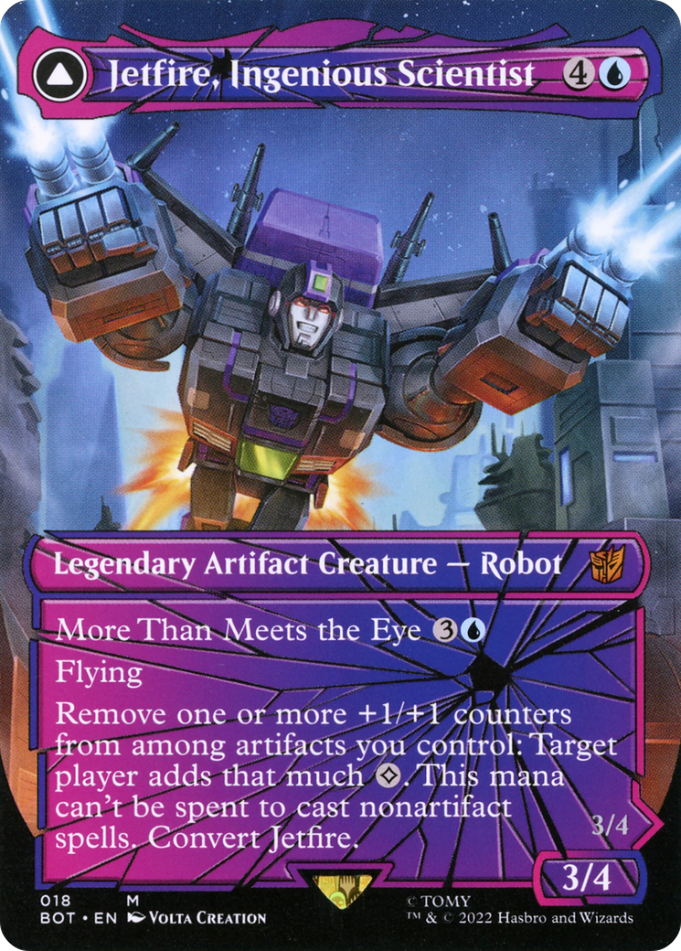 Image of Jetfire, Ingenious Scientist (Shattered Glass) (BOT-018) - Transformers: (convertdfc, shatteredglass) (Borderless) Foil