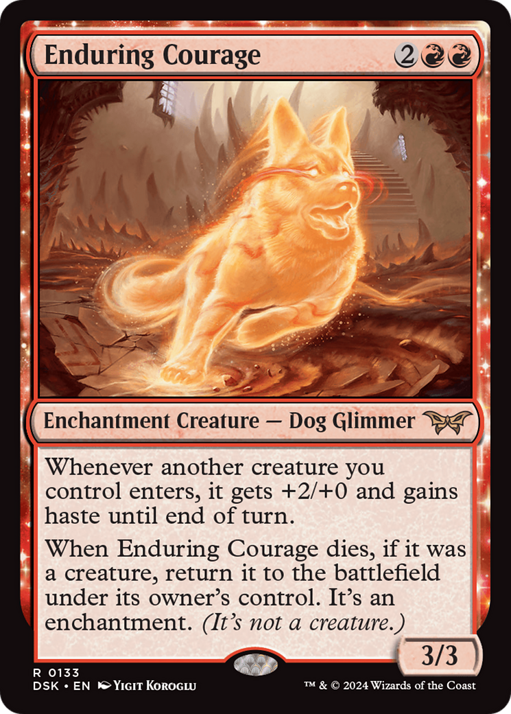 Image of Enduring Courage (DSK-133) - Duskmourn: House of Horror: (enchantment) Foil
