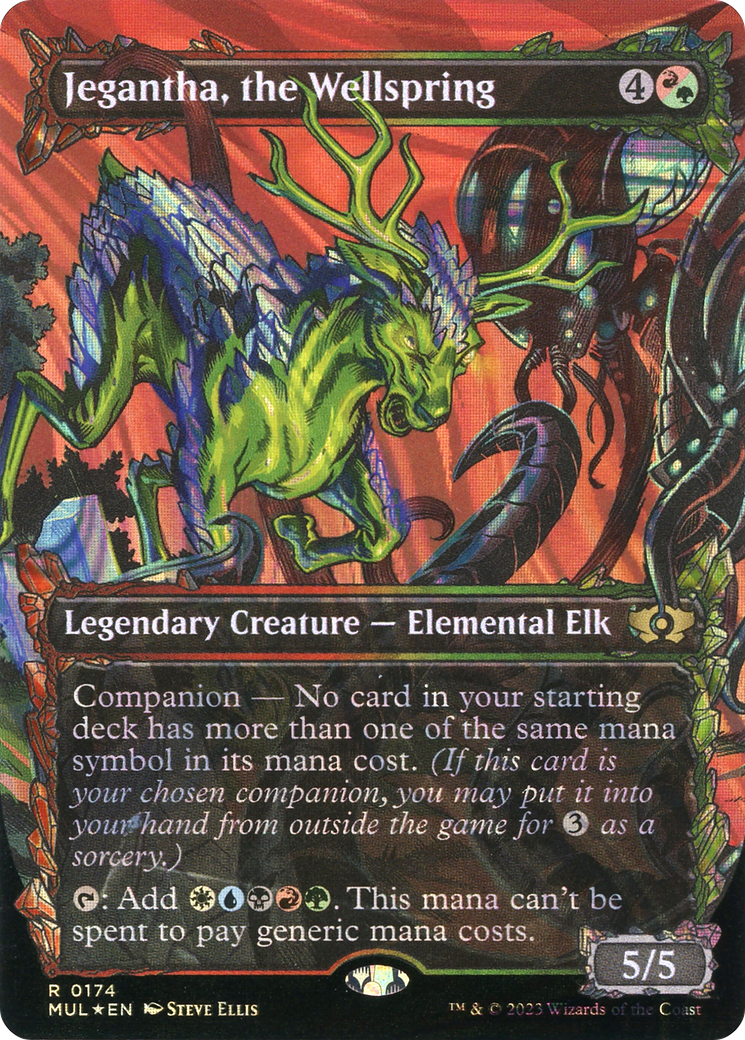 Image of Jegantha, the Wellspring (Halo Foil) (MUL-174) - Multiverse Legends: (Showcase) (Borderless) Foil