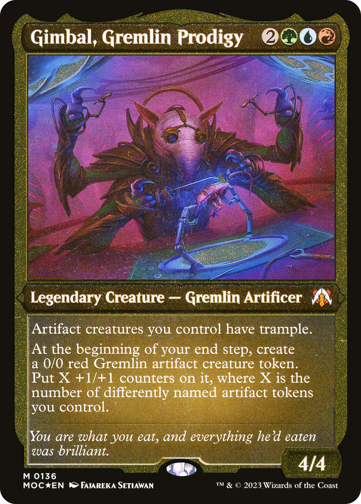 Image of Gimbal, Gremlin Prodigy (MOC-136) - March of the Machine Commander Etched Foil