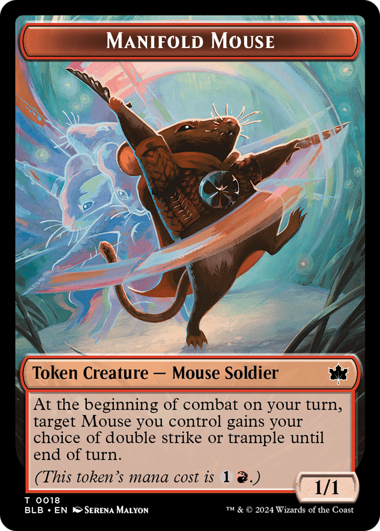 Image of Manifold Mouse Token (BLB-018) - Bloomburrow Tokens