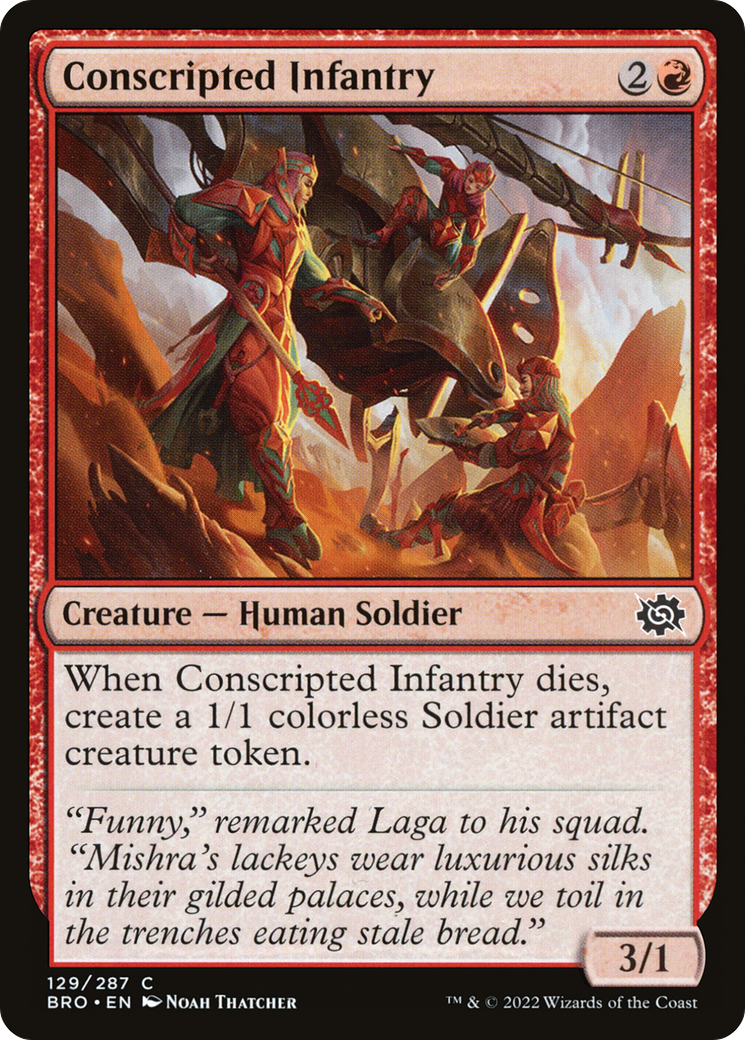 Image of Conscripted Infantry (BRO-129) - The Brothers' War Foil