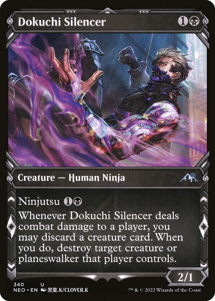 Image of Dokuchi Silencer (Showcase) (NEO-340) - Kamigawa: Neon Dynasty: (Showcase)