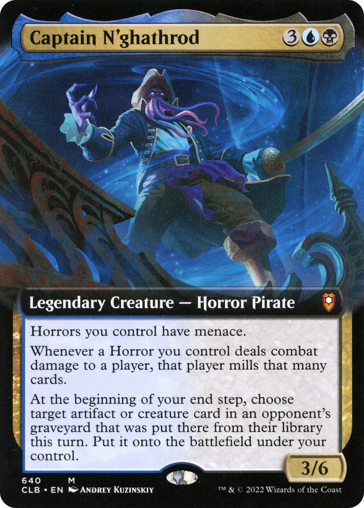 Image of Captain N'ghathrod (Extended Art) (CLB-640) - Commander Legends: Battle for Baldur's Gate: (Extended Art)