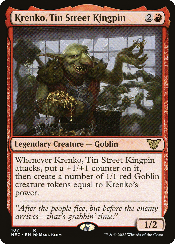 Image of Krenko, Tin Street Kingpin (NEC-107) - Neon Dynasty Commander
