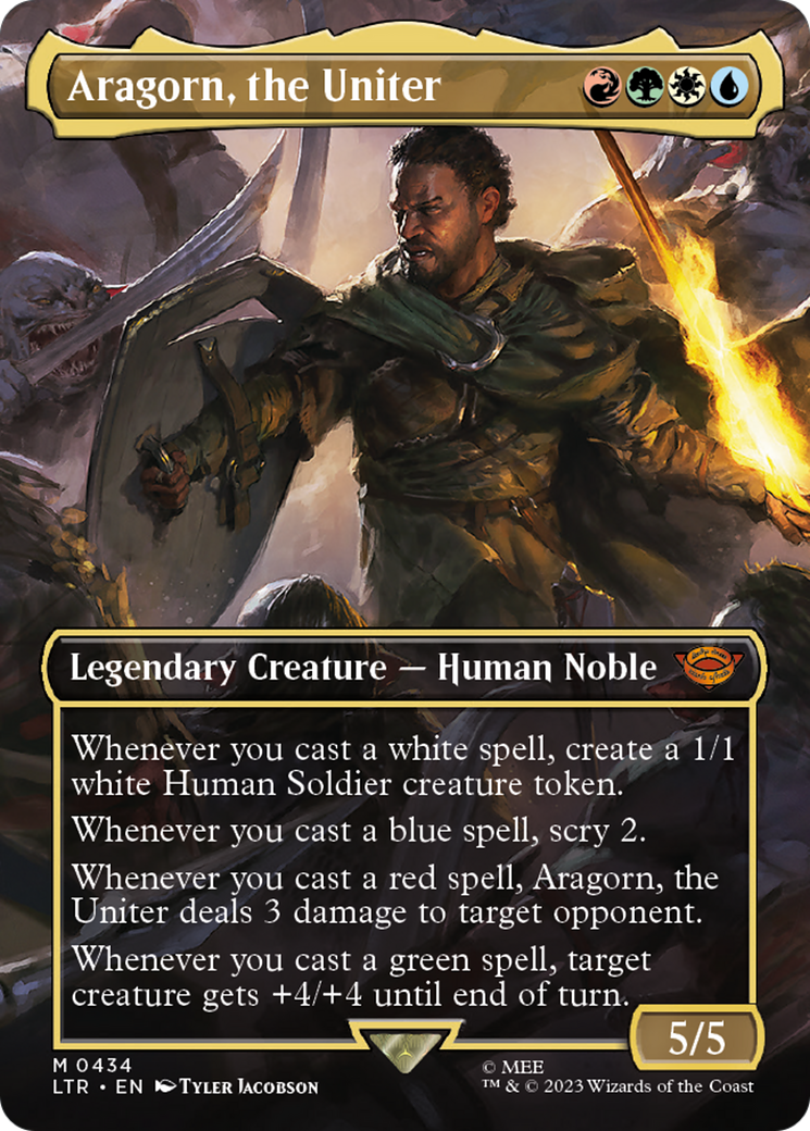 Image of Aragorn, the Uniter (Borderless) (LTR-434) - The Lord of the Rings: Tales of Middle-earth (Borderless) Foil