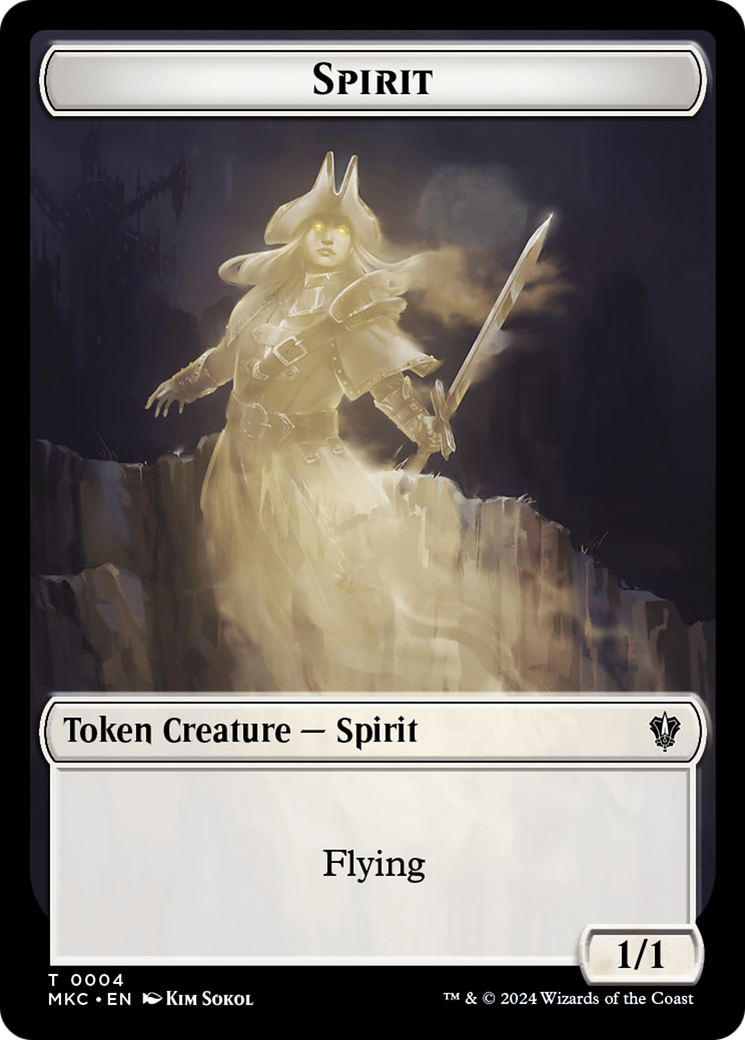 Image of Spirit (TMKC-004) - Murders at Karlov Manor Commander Tokens