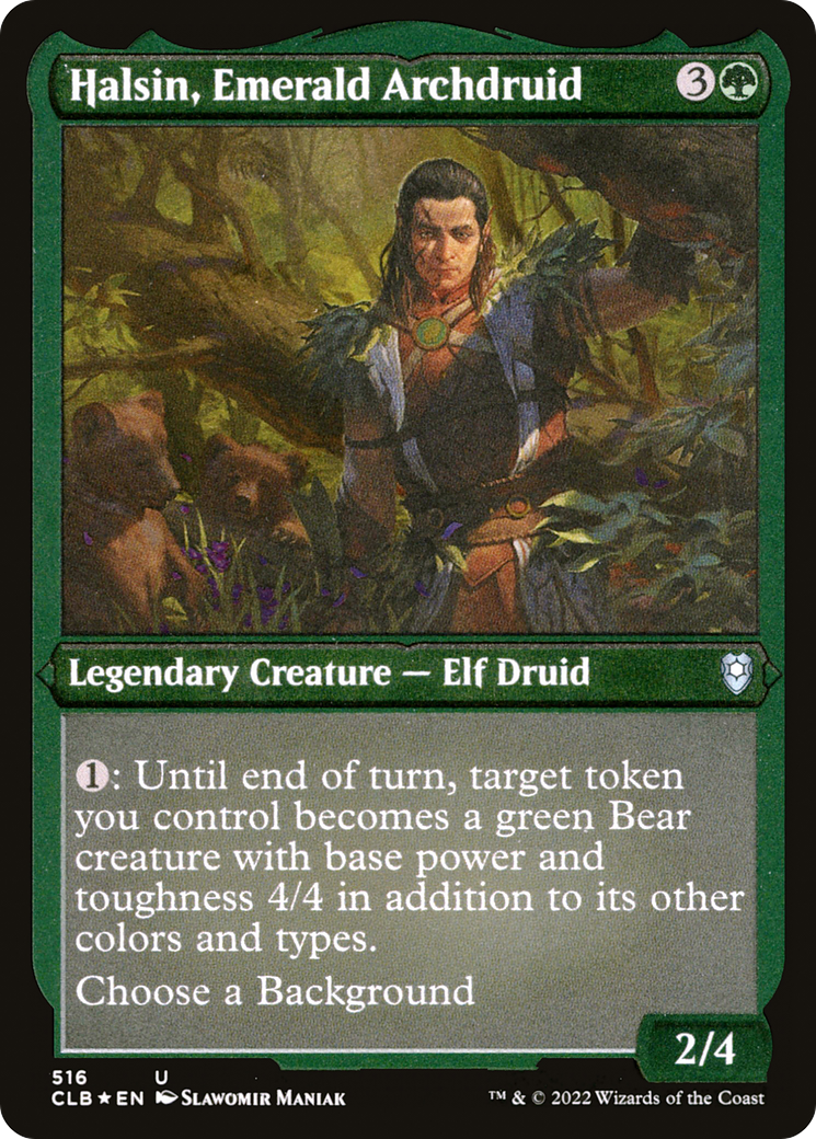 Image of Halsin, Emerald Archdruid (CLB-516) - Commander Legends: Battle for Baldur's Gate Etched Foil