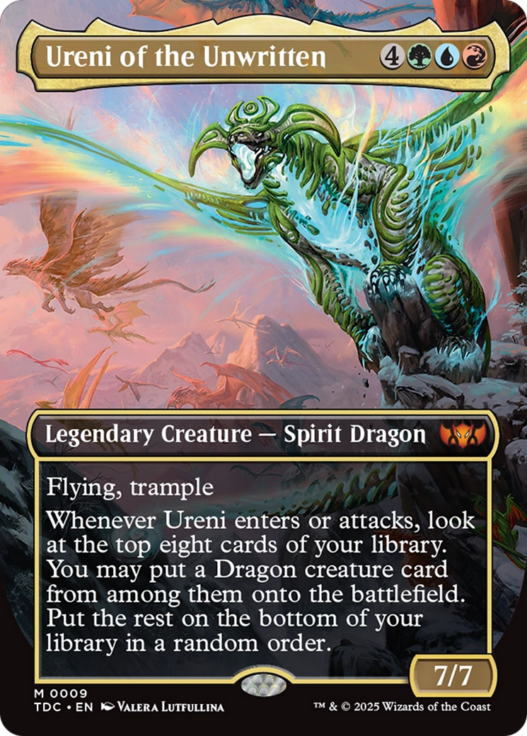 Image of Ureni of the Unwritten (Borderless) (TDC-009) - Commander: Tarkir: Dragonstorm (Borderless)