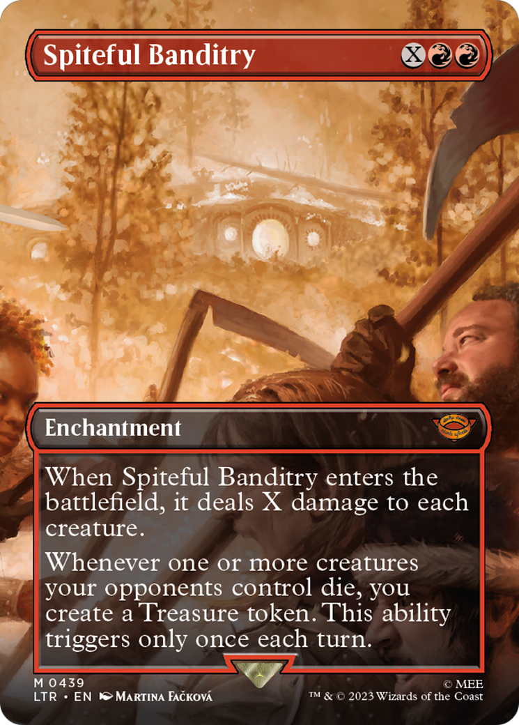 Image of Spiteful Banditry (Borderless) (LTR-439) - The Lord of the Rings: Tales of Middle-earth (Borderless) Foil