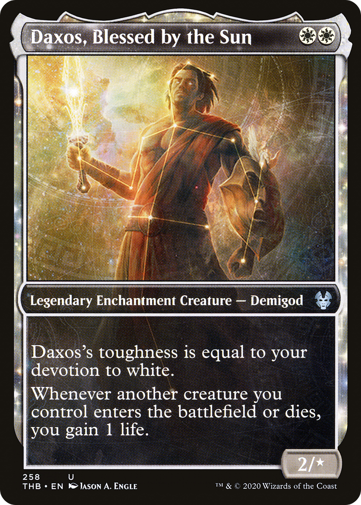 Image of Daxos, Blessed by the Sun (THB-258) - Theros Beyond Death: (enchantment, Showcase)