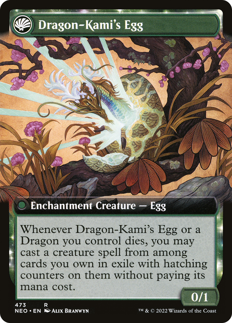Image of The Dragon-Kami Reborn (Extended Art) (NEO-473) - Kamigawa: Neon Dynasty: (Extended Art, fandfc, enchantment)