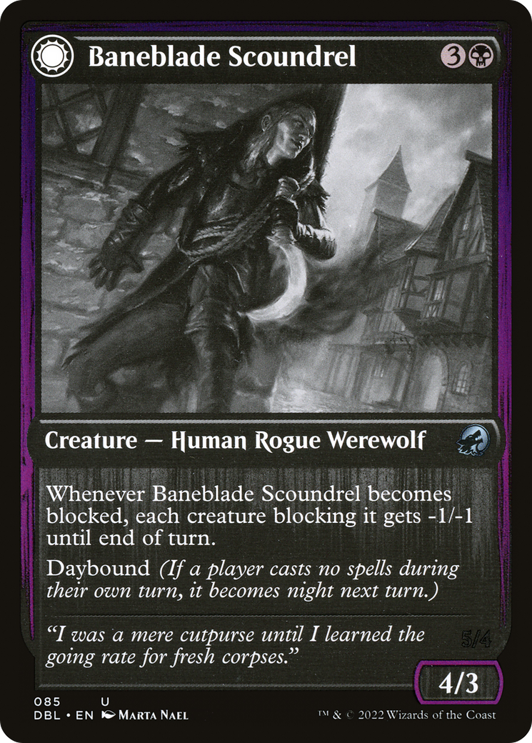 Image of Baneblade Scoundrel (DBL-085) - Innistrad: Double Feature: (Double Faced Transform) Foil