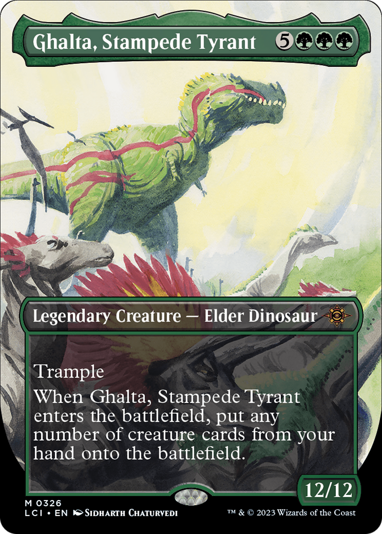 Image of Ghalta, Stampede Tyrant (Borderless) (LCI-326) - The Lost Caverns of Ixalan (Borderless) Foil
