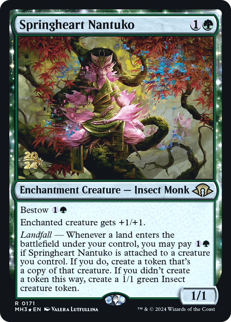Image of Springheart Nantuko (PRE-171) - Modern Horizons 3 Promos: (enchantment) Foil