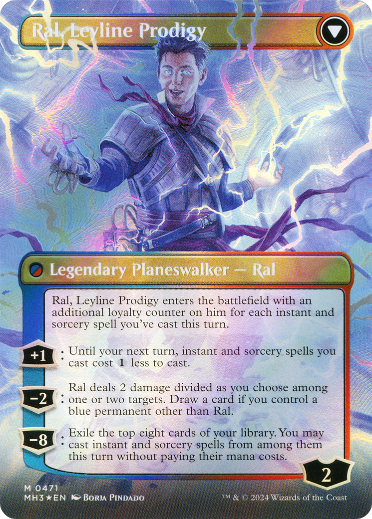 Image of Ral, Monsoon Mage (Borderless) (Textured Foil) (MH3-471) - Modern Horizons 3 (Borderless) Foil
