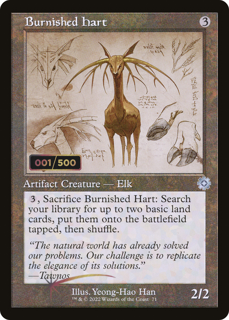 Image of Burnished Hart (Schematic) (Serial Numbered) (BRR-071) - The Brothers' War Retro Artifacts Foil