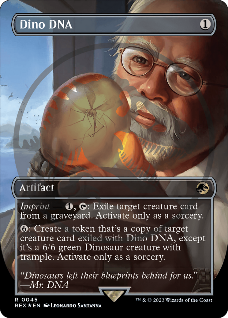 Image of Dino DNA (Borderless) (Emblem) (REX-045) - Jurassic World Collection (Borderless) Foil