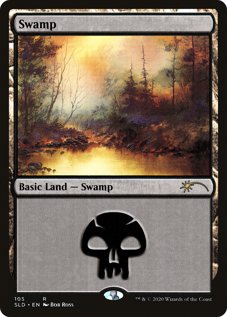Image of Swamp (105) (Bob Ross) (SLD-105) - Secret Lair Drop Foil