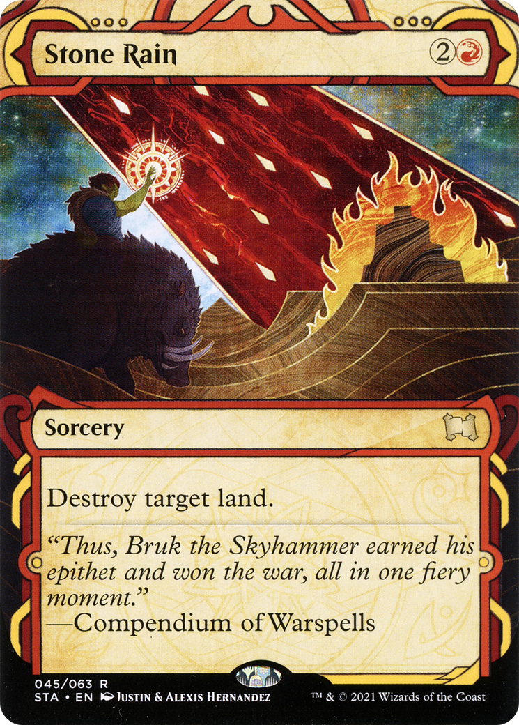 Image of Stone Rain (STA-045) - Strixhaven Mystical Archive: (Showcase) (Borderless) Foil