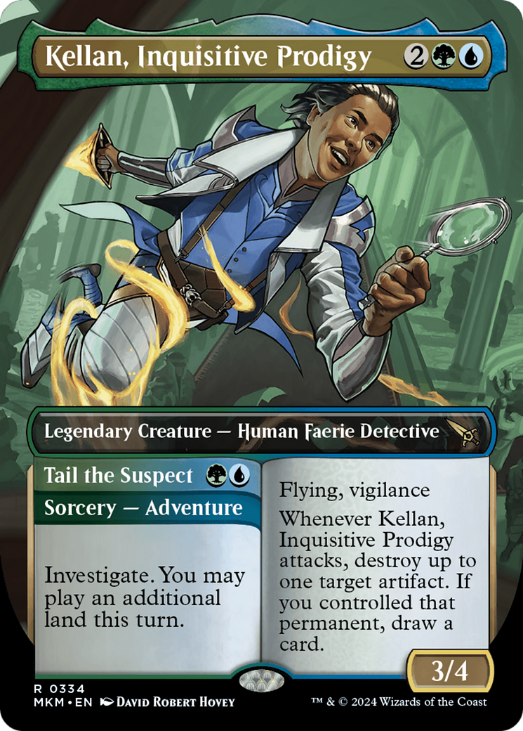 Image of Kellan, Inquisitive Prodigy (Borderless) (MKM-334) - Murders at Karlov Manor (Borderless) Foil